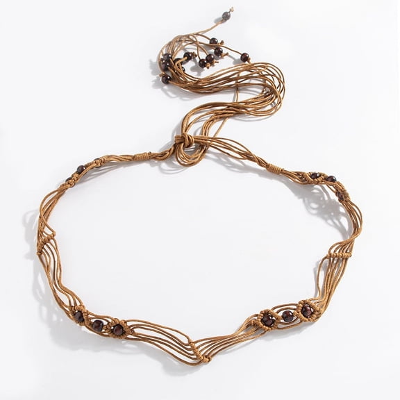 ERDOUY Women Braid Belt, Woven Waist Belt for Dress, Women Bohemian Style Belt (Style D)