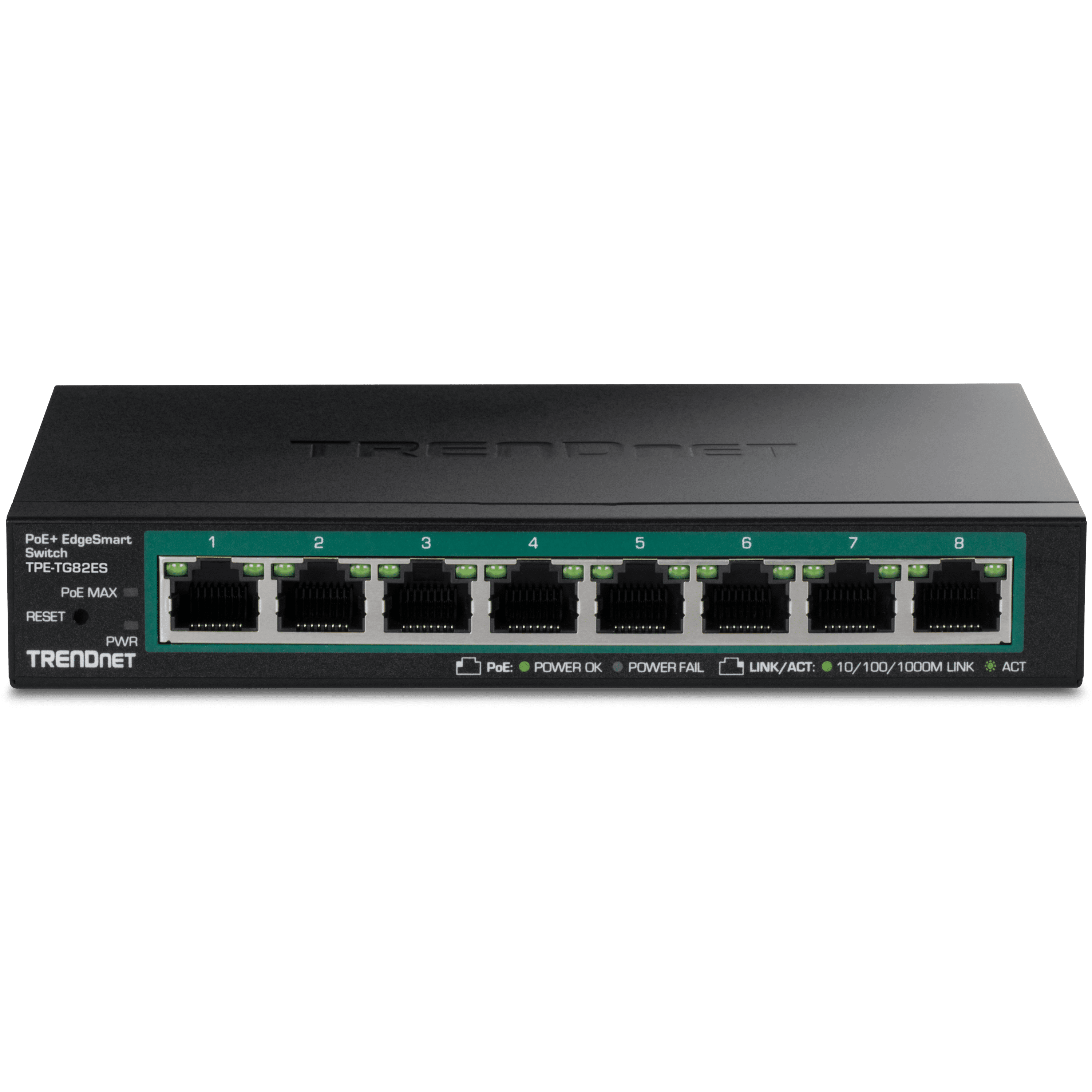 TRENDnet TPE-TG82ES 8-Port Gigabit EdgeSmart PoE+ Switch
