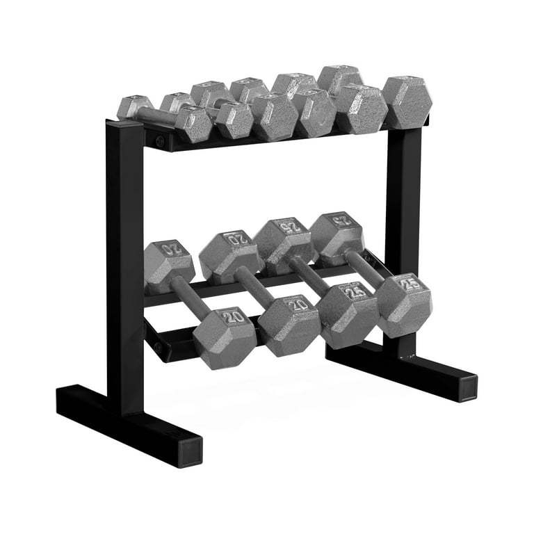 Fuel Pureformance by CAP 24 in. Two Tier Dumbbell Rack Black Walmart