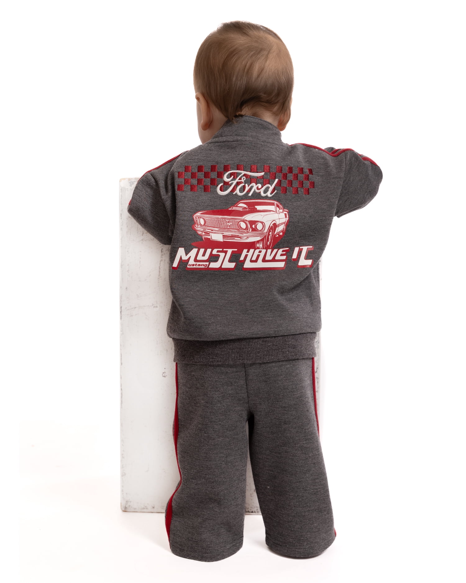 Ford Mustang Baby Boys Full Zip Tracksuit, 2-Piece, Sizes 0/3M-24M