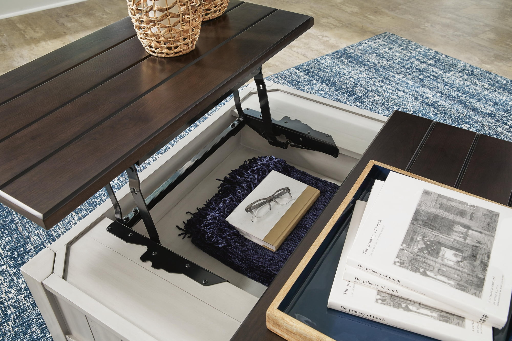 Signature Design by Ashley Darborn Lift-Top Coffee Table, Gray & Brown