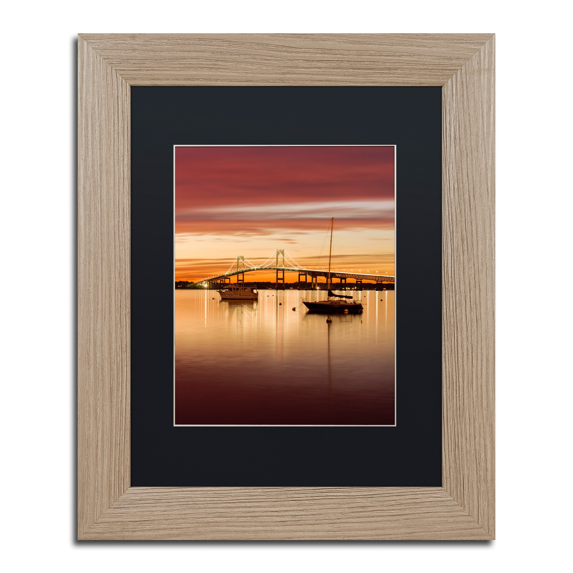 Trademark Fine Art "Sunset Hues" Canvas Art by Michael Blanchette Photography Black Matte, Birch Frame