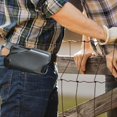 thumbnail image 4 of Leather Cell Phone Holster - Universal Vertical Portable Phone Pouch Wallet - Belt Clip Holster Pouch Genuine Leather Phone Case Holster Purse Belt Loop Pouch Bag for Men - Black, 4 of 7