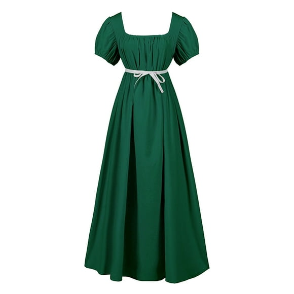 EHQJNJ Yellow Dress for Girls Plus Size Big Girls Regency Dresses Ruffled Medieval Classical Puff Sleeve Empire Waist Dress Belt Gown Girls Formal Dresses Black Girls Formal Dress Long Sleeve