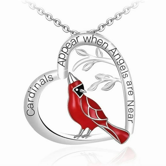 Cardinal Necklace 925 Sterling Silver Cute Animal Red Bird Pendant Neck