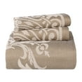 thumbnail image 2 of Superior Woven Jacquard Bedspread Set Queen Size, 3-Piece Lightweight Oversized Coverlet, Taupe, 2 of 9