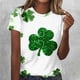 thumbnail image 1 of Xuyuer St Patricks Day Shirt Women Summer T-Shirts Shamrock Tee St Patrick's Day Round Neck T-Shirt Funny Irish Lucky Shamrock Short Sleeve Casual Tops, 1 of 5