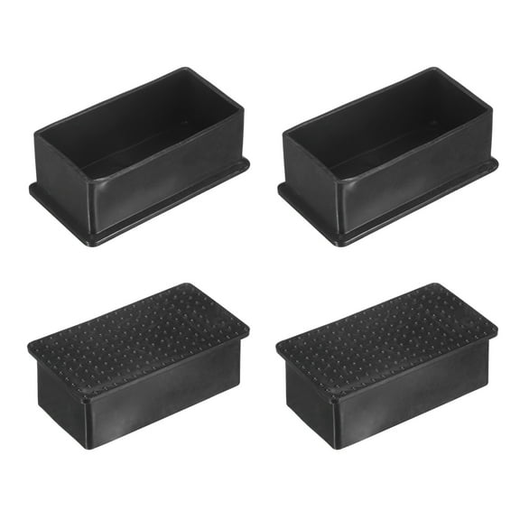 Uxcell 4-Pack Rectangle Furniture Leg Caps, 1.57 x 3.15" (40 x 80mm) Leg Caps for Chairs/Table/Bed