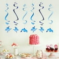 thumbnail image 3 of Hytrove Dolphin Hanging Swirls Blue Coated Paper Party Decorations 24Pcs 10.2x4.9x0.008In, 3 of 8