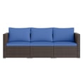thumbnail image 1 of Patiojoy 3-Piece Outdoor Wicker Sectional Sofa Set PE Rattan Modular Couch with Thick Cushions Navy, 1 of 10