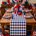 thumbnail image 5 of American Flag Stripes Stars Table Runner, 4th of July Independence Day Patriotic Red White Blue Kitchen Dining Table Decor, Memorial Day Holiday Party Banquet Table Cover Strip, 5 of 6