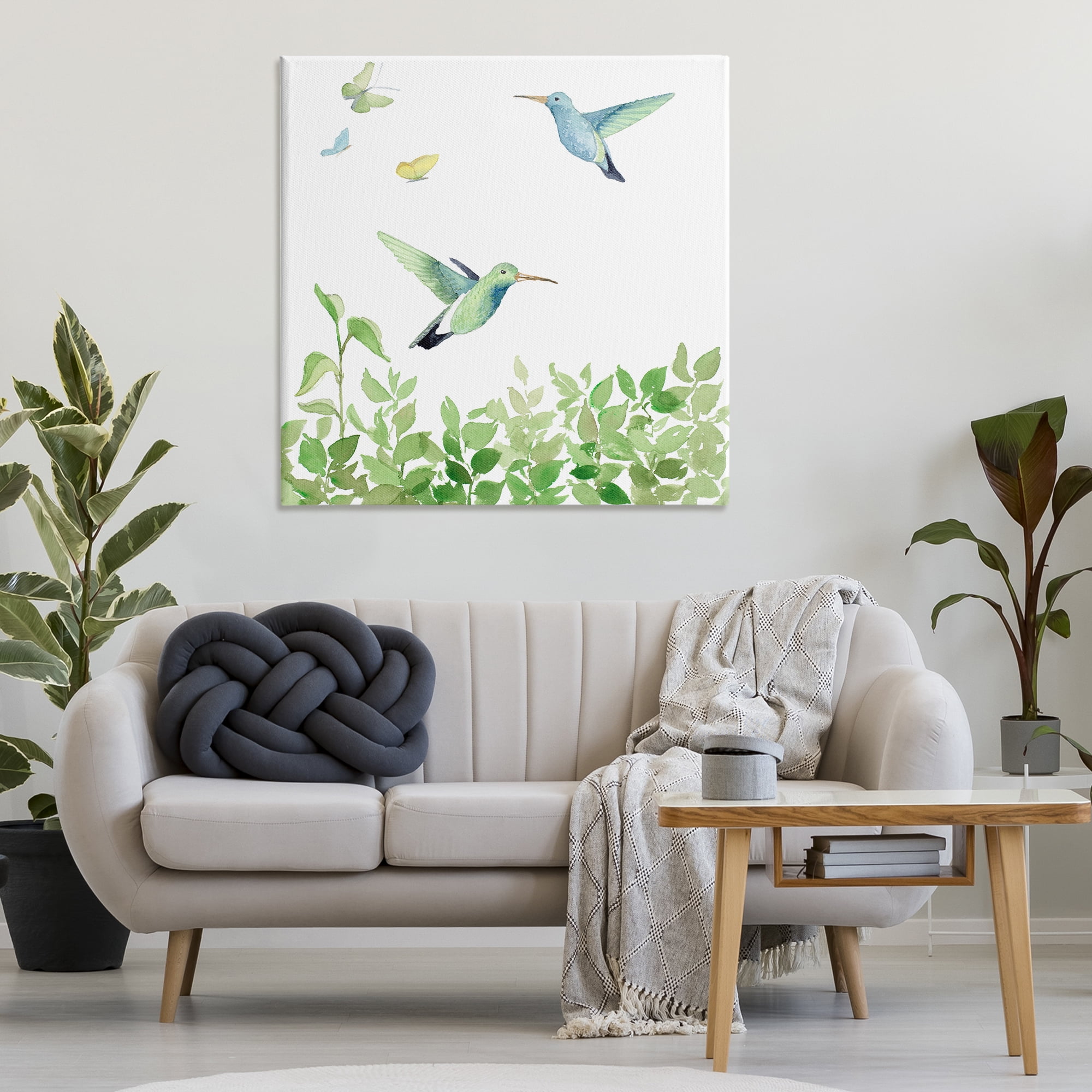 Stupell Industries Spring Hummingbirds Scene Animals & Insects Painting Gallery Wrapped Canvas Art Print Wall Art, 36 x 36