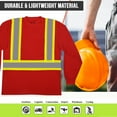 thumbnail image 3 of North 15 High-Visibility 4" Contrast Reflective Long Sleeve Red Safety T-Shirt with Moisture Wicking Mesh-6691LS-XL, 3 of 6