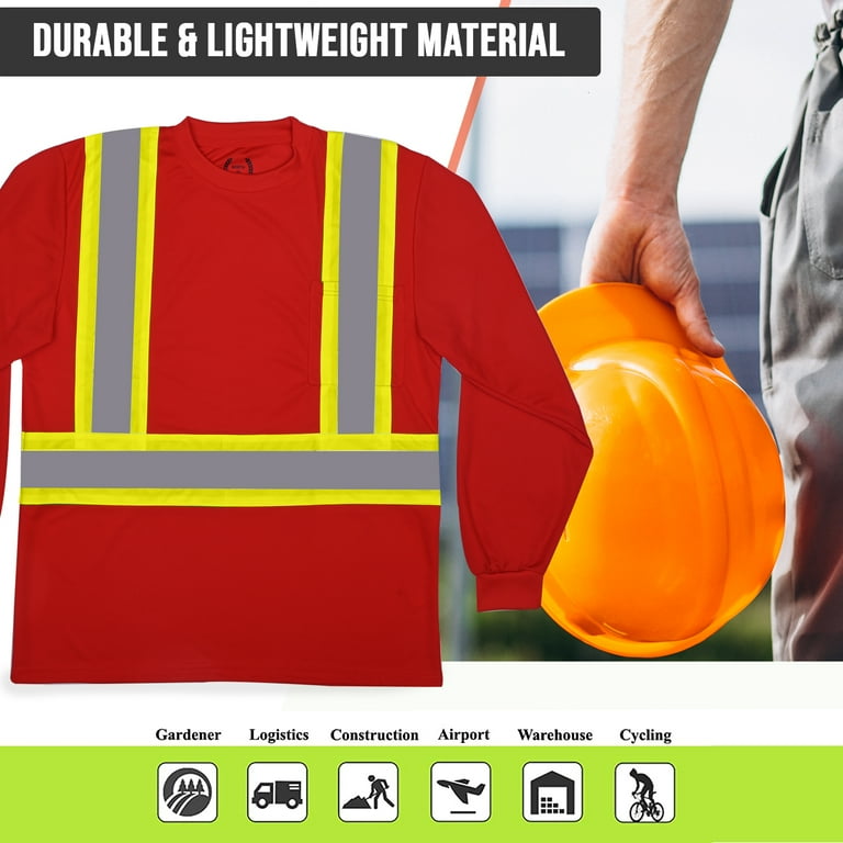 4-Pack Reflective Safety Shirts With Hood - High Visibility Work Shirts Long Sleeve 2 thumbnail image