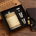 thumbnail image 2 of RENACLIPY Portable Golden Stainless Steel Hip Flask with Leak Proof Lid for, 2 of 6