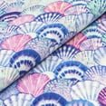 thumbnail image 2 of Singer Print Fabric, 100% Premium Cotton, Sewing Quilting, 44 inch, Purple Pink Shells 3 Yard Cut, 2 of 2