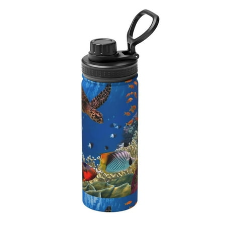 

Hirioo Colorful Coral Reef for 18oz Sports Insulated Kettle for Gym Hiking Camping Running Mountain Bike Outdoor Sports
