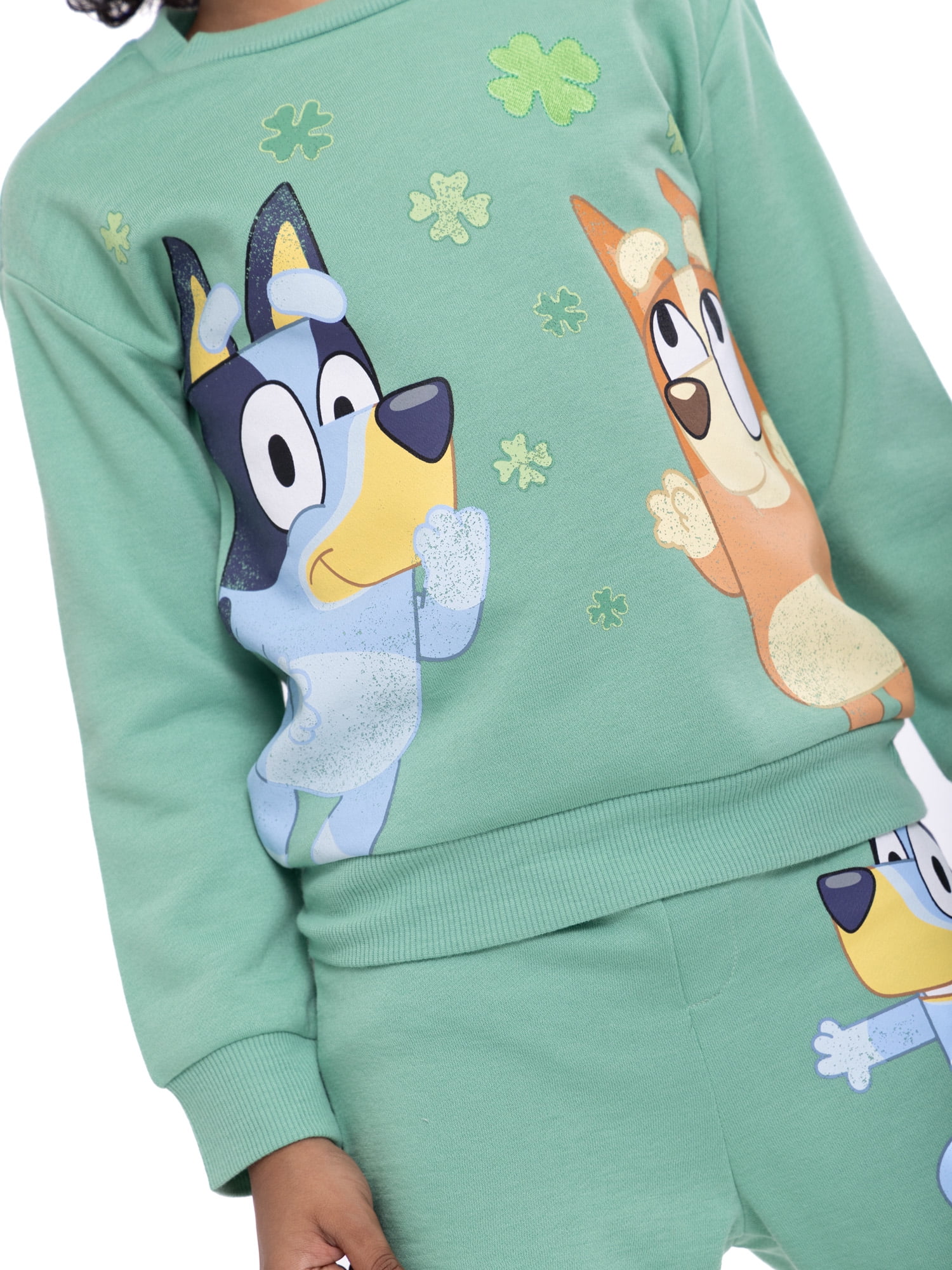 Bluey Toddler Girls St. Patrick's Day Pullover and Joggers Set, 2-Piece