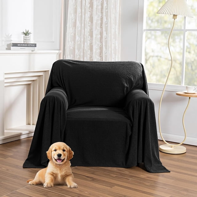 Dark Couch Covers for Sectional Sofa Couch Cover L Shape Couch Covers for Dogs Washable Couch Cover Banket Modern Sofa Slipcovers Super Soft Sofa Towel for Kids Pets ” x ”