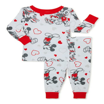 Mickey Mouse Toddler Unisex Valentine's Day Pajama Set, 2-Piece, Sizes 12M-5T