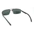 thumbnail image 4 of Polarized Antiglare Mens Rimless Rectangle Metal Rim Agent Sunglasses Gunmetal - Green, 4 of 4