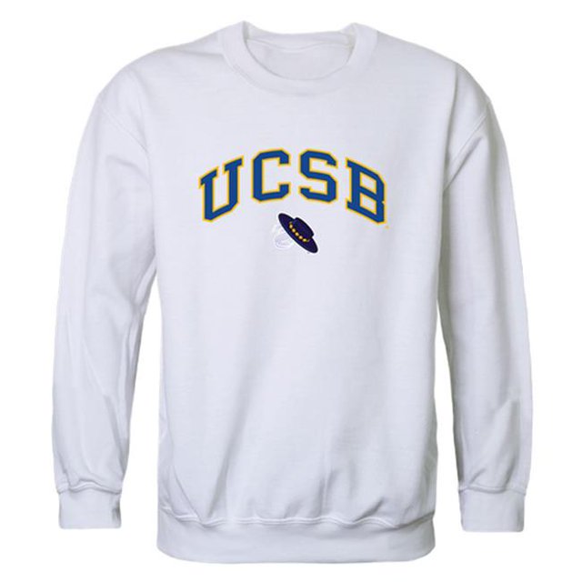 W Republic 541-112-WHT-03 Chandail en Molleton Col Rond Université de Californie, Santa Barbara Campus, Blanc - Grand