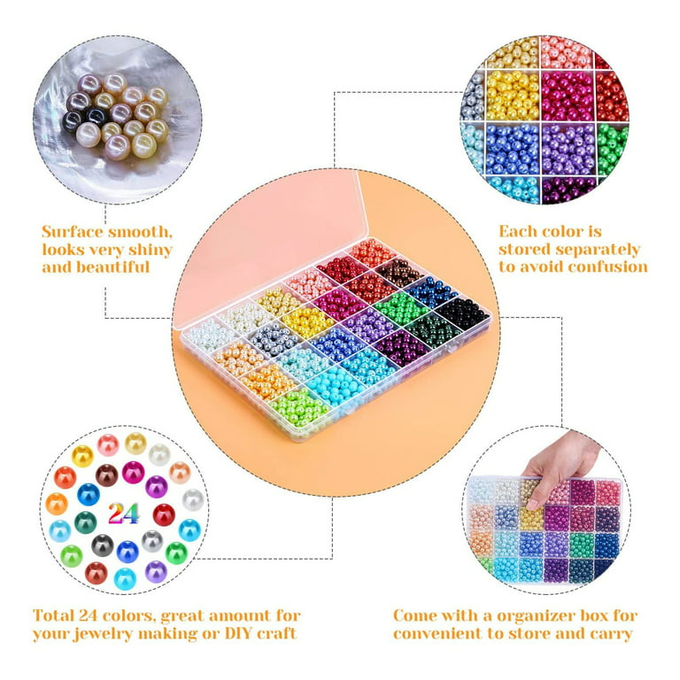 Letter Pony Beads Kit,4800 Pcs Glass Seed Bracelets Beads For Jewelry  Making, Small Alphabet Waist Beads Plastic Kit For Crafts Girls  Adults,Beads Kit