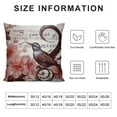thumbnail image 6 of HENGT  Music Throw Pillow Cushion Cover, Floral Design with Treble Clef and Singing Flying Birds Sparrows Art, Decorative Square Accent Pillow Case, 2pcs, Chesnut White, 6 of 6