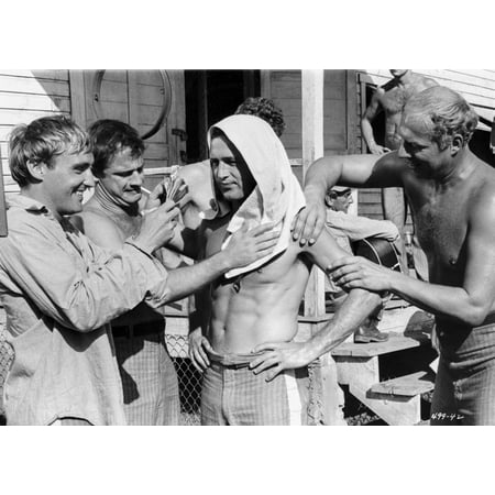 Paul Newman Massaged to Start the Fighting Scene Photo Print (8 x 10