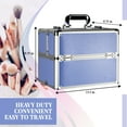 thumbnail image 2 of Ver Beauty Professional Train Makeup Case Organizer with Sliding Trays & Handle (Lavender Stripes), 2 of 6