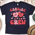 thumbnail image 1 of Cardiac Crew Graphic T-Shirt with Cute Heart Characters, Navy, Size XL, 1 of 6