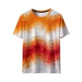 thumbnail image 4 of Taylonsss Women's Vintage Gradient Printed Round Neck Short Sleeve T-Shirt Casual Sports Top for Fitness and Daily Wear Comfortable Stretch Breathable Fabric for Spring Summer, 4 of 9