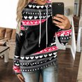thumbnail image 2 of Sudadera con cremallera Gibobby Mujeres Casual Christmas Contraste Splice imprimir mangas largas Pullover correa tops Negro M, 2 of 5