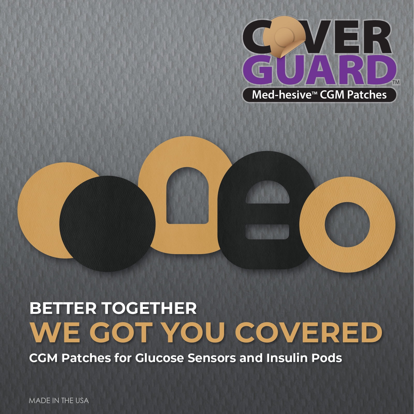 CoverGuard Overpatches for FreeStyle Libre 3, non-woven material Premium Waterproof CGM Covers, Tan