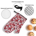 thumbnail image 3 of Daiia Red Hawthorn Pattern Oven Mitts and Pot Holders 4 pcs Set,High Heat Resistant 500 Degree Extra Thicken Long Kitchen Cotton Oven Glove, 3 of 6