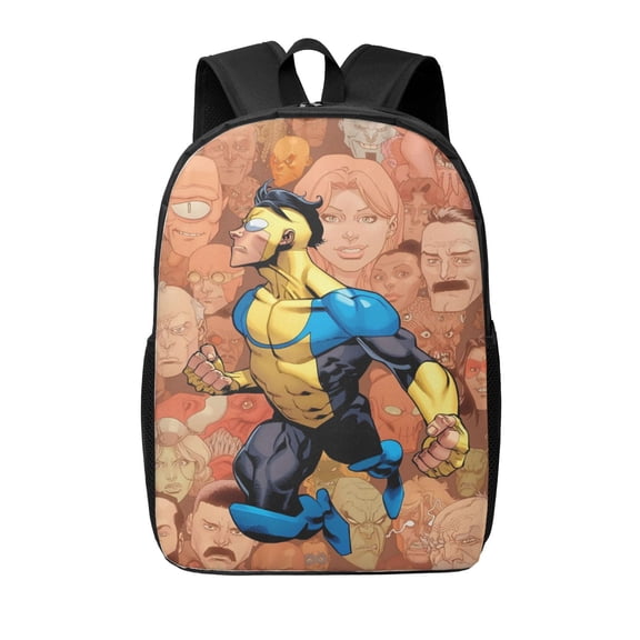 Invincible Backpacks 17 Inch Cartoon College School Laptop Bag Bookbag Lightweight Students Travel Shoulder Bag Daypack