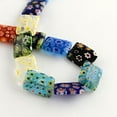 thumbnail image 2 of 10Strand Rectangle Handmade Millefiori Glass Beads Mixed Color 10x8x3mm Hole: 0.5mm, 2 of 2