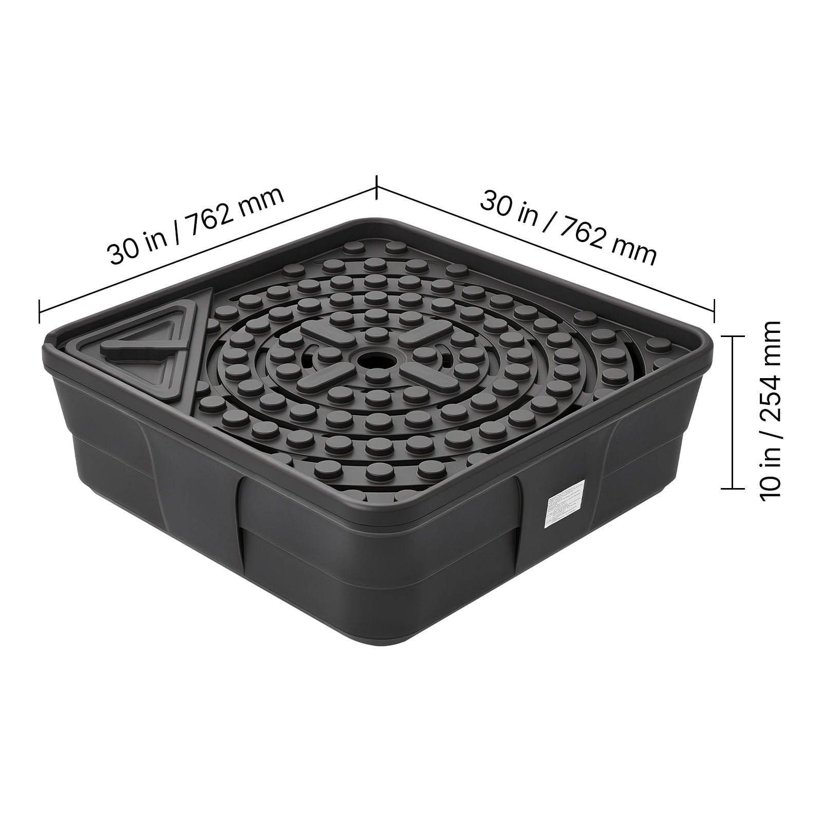 KFFKFF 30-Inch Water Feature Basin for Garden and Landscape, Durable Reservoir for Bubbling Rock and Decorative Statues, Supports Up to 500 lbs, Black