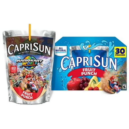 Capri Sun Fruit Punch flavored Juice Drink Blend, 30 ct Box, 6 fl oz Pouches