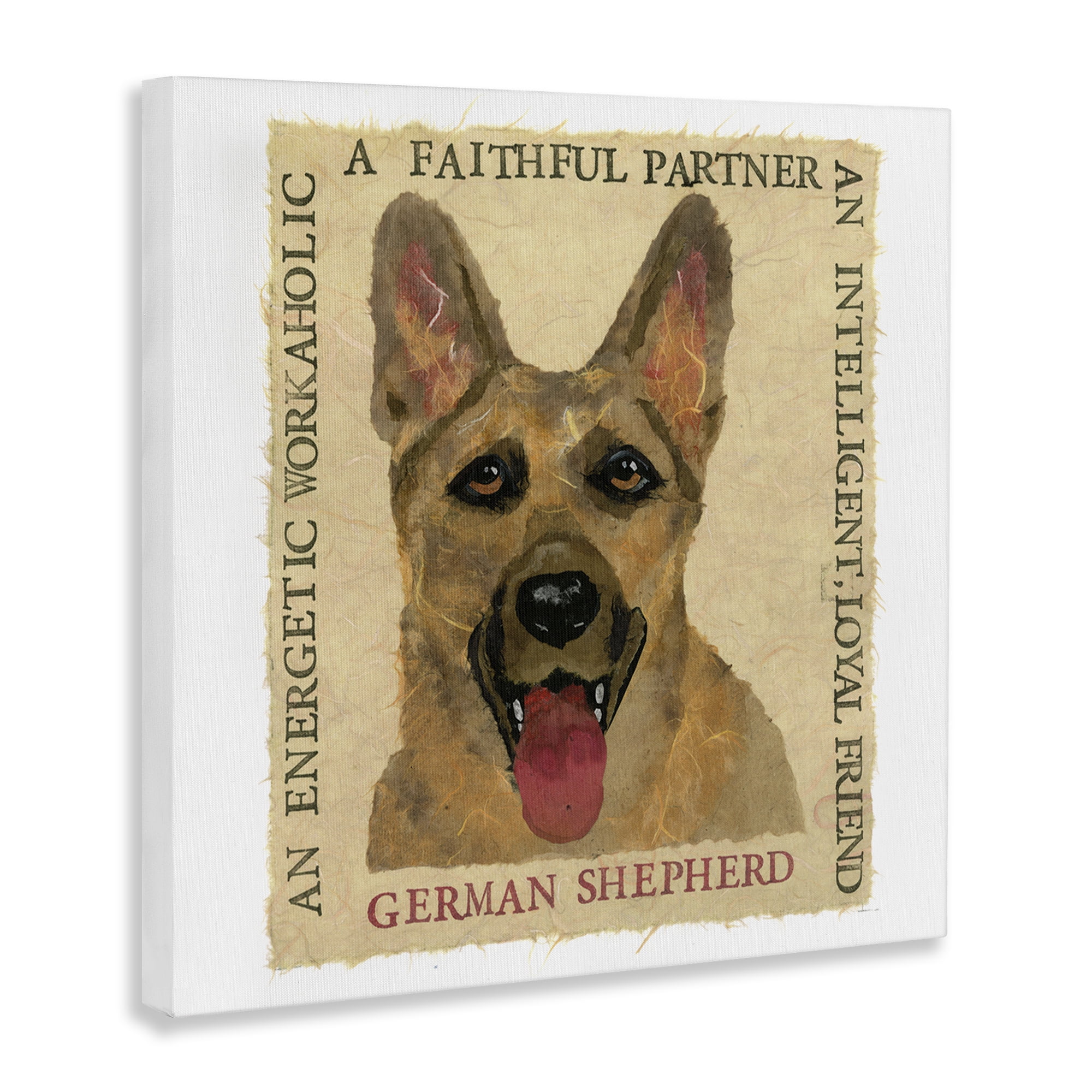 Stupell Industries Fun German Shepherd Phrases Animals Painting Wrapped Canvas Art Print Wall Art, 30 x 30