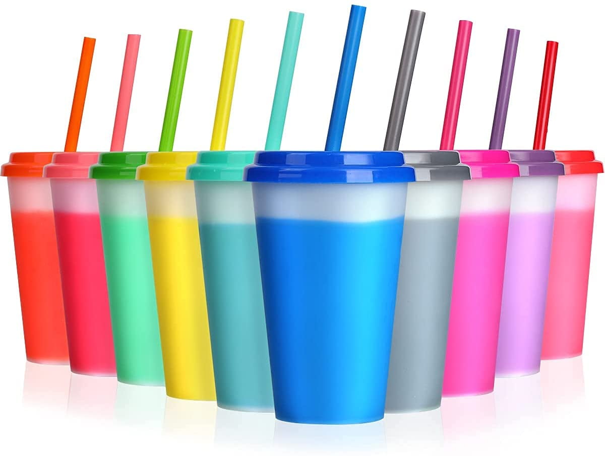 60 Pack Glitter Cups with Lids and Straws Reusable Plastic Tumblers Cute  Colorful Travel Party Cups Adults Kids Smoothie Cups 16 oz Straw Tumblers  Set for Iced Beverage Water Smoothie Coffee