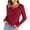 Red, variant on JGGSPWM Womens Button Up Henley Ribbed Knit Tops Solid Tunic Pullover Slim Fit Tshirt Long Sleeve Blouse V Neck Tee Shirts Green