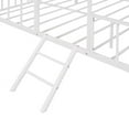 thumbnail image 5 of Metal House Bed, Twin Size Platform Bed Frame with Full-Length Guardrails and Ladder,Low Loft Bed Frame with Roof and Windows for Boys and Girls,White, 5 of 7