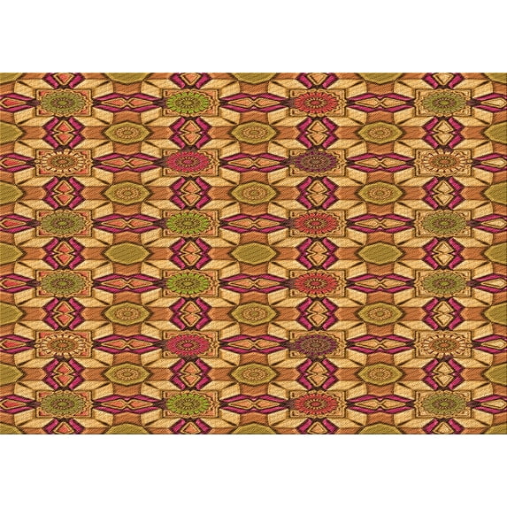 Ahgly Company Indoor Rectangle Patterned School Bus Yellow Area Rugs, 7' x 9'