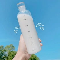 Taotanxi Slim Water Bottle 17.59Oz [Lightweight & Shatterproof] Fits Backpack & Cupholder for Travel, Sports, School, Gym - Clear Water Bottle With Measurements - Transparent