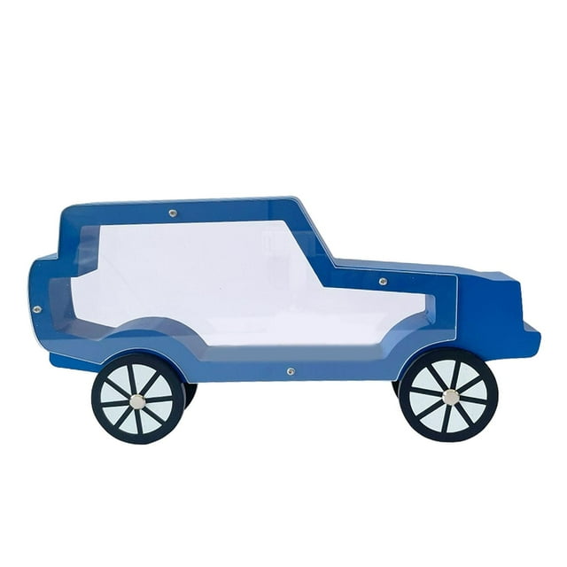 DOLITY Car Shaped Piggy Bank Creative Educational Toys DIY Name Decor Multipurpose Tips Blue