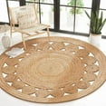 thumbnail image 5 of Braided Jute Round Rug, Eco-Friendly Handmade Rustic Farmhouse Floor Mat Natural Beige, 8 FT, 5 of 5