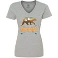 thumbnail image 3 of Inktastic Montana Vacation Bear Silhouette Women's V-Neck T-Shirt, 3 of 5