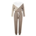thumbnail image 5 of CHOK Womens Sport Set Long Sleeve Patchwork Color with Loose Cozy Petite Sweatpant Trendy Fall Winter Suits (X-Large  Pink), 5 of 5