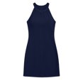 thumbnail image 5 of IUYRTFE Women's Sleeveless Crew Neck A Line Mini Dress Loose Fit Solid Color Summer Shift Dress, 5 of 5
